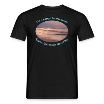 On a rangé les Vacances... - T-shirt homme - noir - Devant - AI Model Male 178 light (178cm)