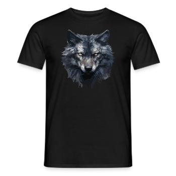 Cooles Wolfs Design - Männer T-Shirt - Schwarz - Vorne - AI Model Male 178 light (178cm)