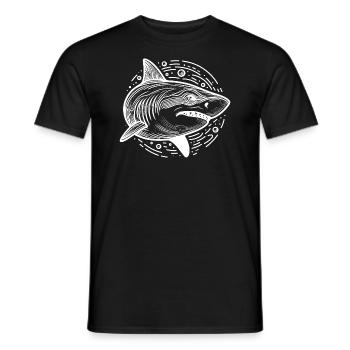 Haifisch Zeichnung Kreis - Männer T-Shirt - Schwarz - Vorne - AI Model Male 178 light (178cm)