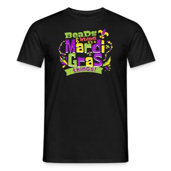 Perles et bling C’est un Mardi Gras choses - T-shirt homme - noir - Devant - AI Model Male 178 light (178cm)