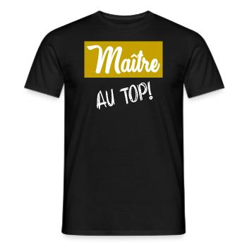 MASTER. MASTER. THANK YOU. THANK YOU MASTER - Men's T-Shirt - black - Front - AI Model Male 178 light (178cm)