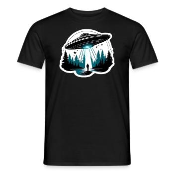 Illustration d’enlèvement extraterrestre OVNI 3 - T-shirt homme - noir - Devant - AI Model Male 178 light (178cm)