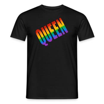 Queen Rainbow LGBTQ Pride - Men's T-Shirt - black - Front - AI Model Male 178 light (178cm)