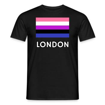 Genderfluid Pride Flag London - Men's T-Shirt - black - Front - AI Model Male 178 light (178cm)