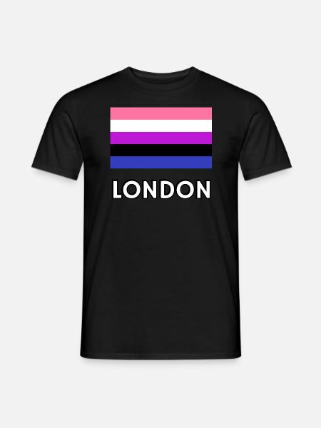 Genderfluid Pride Flag London - Men's T-Shirt - black