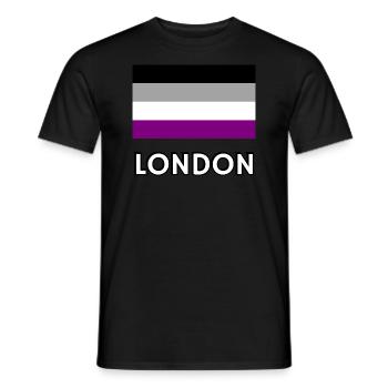 Drapeau de la fierté asexuelle de Londres - T-shirt homme - noir - Devant - AI Model Male 178 light (178cm)