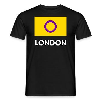 Drapeau de la fierté intersexe de Londres - T-shirt homme - noir - Devant - AI Model Male 178 light (178cm)