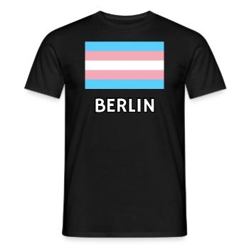 Trans Pride Flag Berlin - Men's T-Shirt - black - Front - AI Model Male 178 light (178cm)