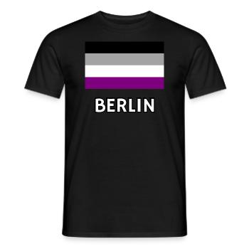 Drapeau de la fierté asexuelle Berlin - T-shirt homme - noir - Devant - AI Model Male 178 light (178cm)