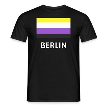 Non binary Pride Flag Berlin - Men's T-Shirt - black - Front - AI Model Male 178 light (178cm)