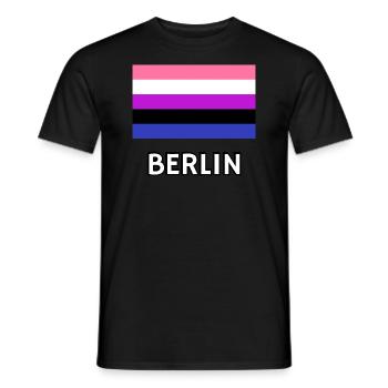 Genderfluid Pride Flag Berlin - Men's T-Shirt - black - Front - AI Model Male 178 light (178cm)