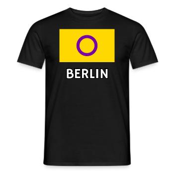 Drapeau de la fierté intersexe Berlin - T-shirt homme - noir - Devant - AI Model Male 178 light (178cm)