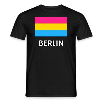 Pan Pride Flagge Berlin - Männer T-Shirt - Schwarz - Vorne - AI Model Male 178 light (178cm)