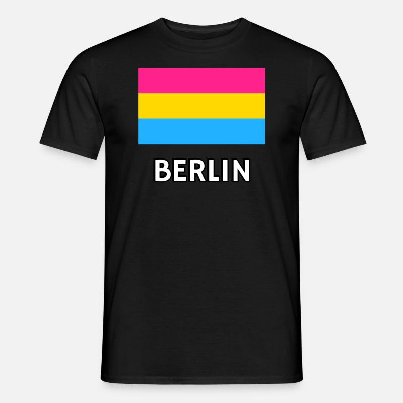 Pan Pride Flagge Berlin - Männer T-Shirt - Schwarz