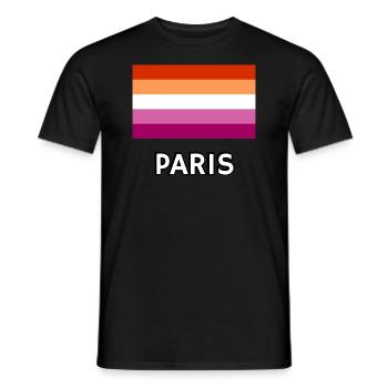 Lesbian Pride Flagge Paris - Männer T-Shirt - Schwarz - Vorne - AI Model Male 178 light (178cm)