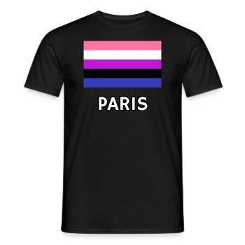 Genderfluid Pride Flag Paris - Men's T-Shirt - black - Front - AI Model Male 178 light (178cm)