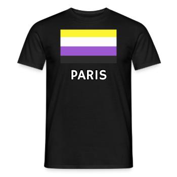 Non binary Pride Flag Paris - Men's T-Shirt - black - Front - AI Model Male 178 light (178cm)