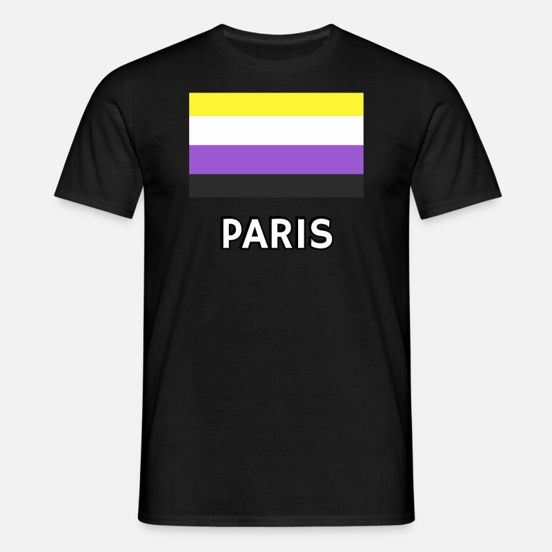 Non binary Pride Flag Paris - Men's T-Shirt - black