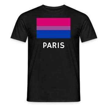 Bi Pride Flag Paris - Men's T-Shirt - black - Front - AI Model Male 178 light (178cm)