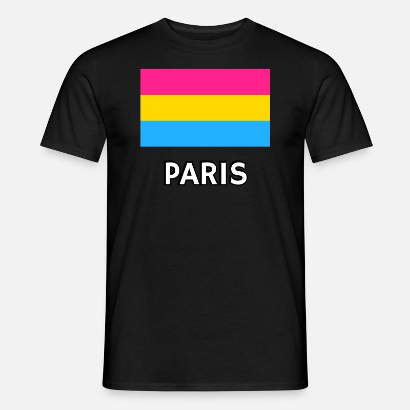 Pan Pride Flagge Paris - Männer T-Shirt - Schwarz