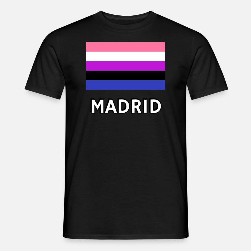 Genderfluid Pride Flagge Madrid - Männer T-Shirt - Schwarz