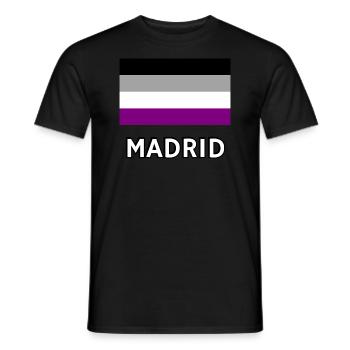 Asexualité Pride Drapeau Madrid - T-shirt homme - noir - Devant - AI Model Male 178 light (178cm)