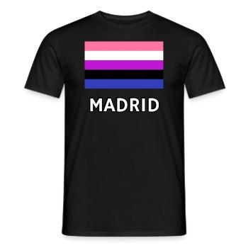 Genderfluid Pride Flag Madrid - Men's T-Shirt - black - Front - AI Model Male 178 light (178cm)
