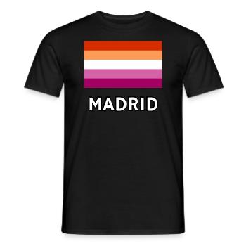 Lesbian Pride Flagge Madrid - Männer T-Shirt - Schwarz - Vorne - AI Model Male 178 light (178cm)