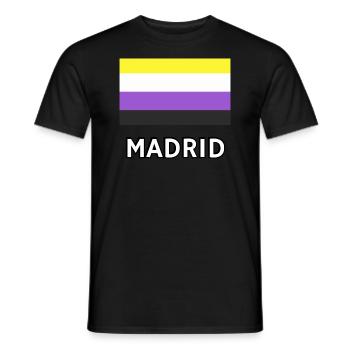 Non binary Pride Flag Madrid - Men's T-Shirt - black - Front - AI Model Male 178 light (178cm)