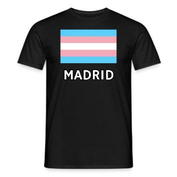 Drapeau de la Trans Pride Madrid - T-shirt homme - noir - Devant - AI Model Male 178 light (178cm)