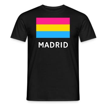Pan Pride Flag Madrid - Men's T-Shirt - black - Front - AI Model Male 178 light (178cm)