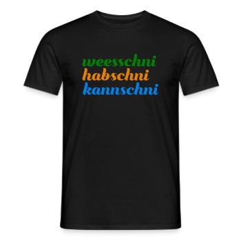 weesschni habschni kannschni Typisch sächsisch - Männer T-Shirt - Schwarz - Vorne - AI Model Male 178 light (178cm)