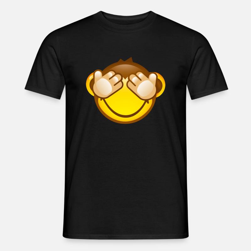 Smiley Monkey No Seeing - Männer T-Shirt - Schwarz