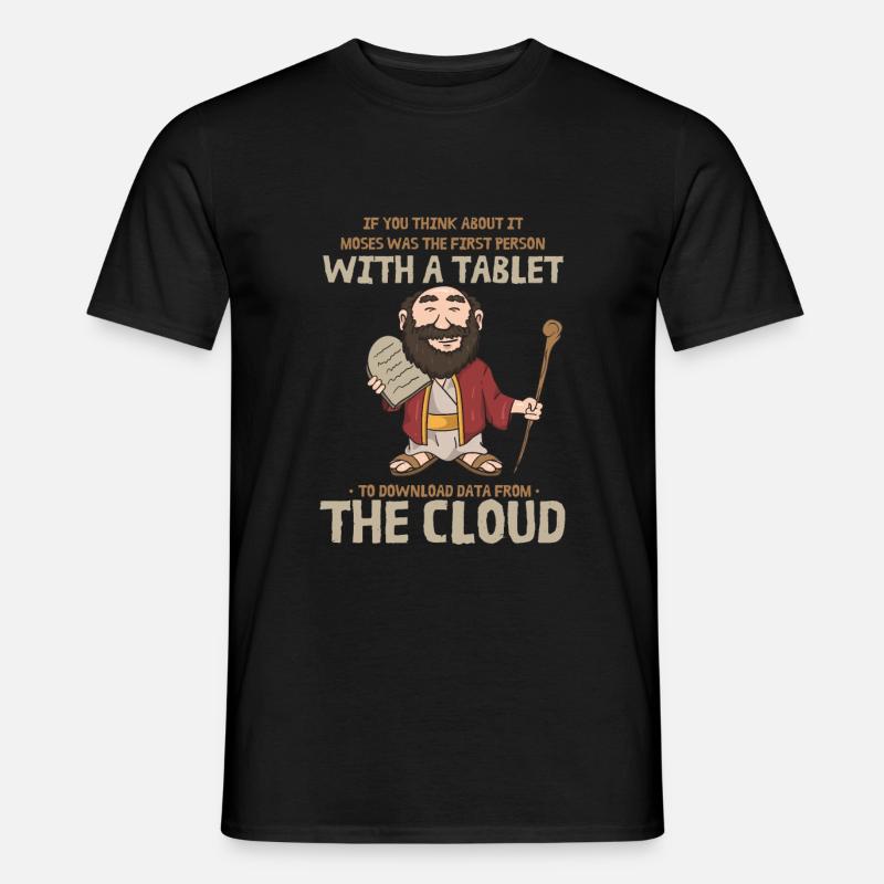 Moses Cloud Tablet Server Admin Tech Support Men’s T-shirt