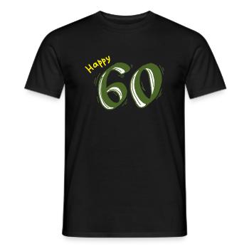 60 anniversaire anniversaire anniversaire anniversaire cadeau anniversaire - T-shirt homme - noir - Devant - AI Model Male 178 light (178cm)