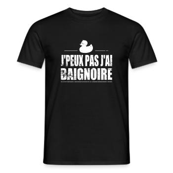 J'peux pas j'ai baignoire - T-shirt homme - noir - Devant - AI Model Male 178 light (178cm)