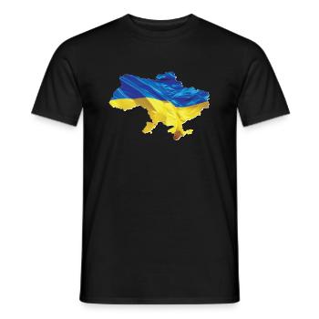 Ukraine Flagge in der Ukraine Landkarte - Männer T-Shirt - Schwarz - Vorne - AI Model Male 178 light (178cm)
