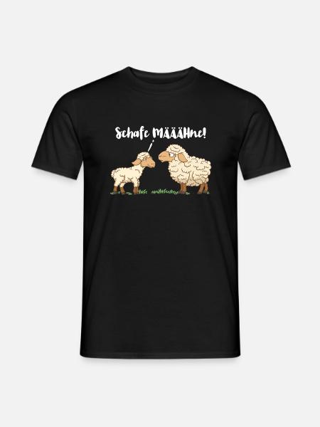 Schafe MÄÄÄHne! Witziges Schaf-Design - Männer T-Shirt - Schwarz