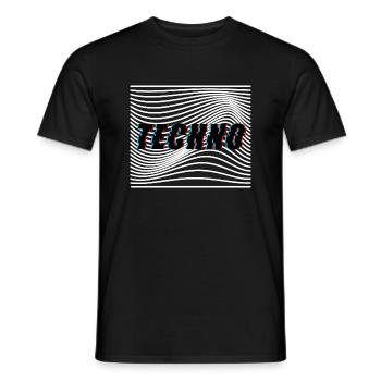 Techno Vagues Trippy Psychédélique - T-shirt homme - noir - Devant - AI Model Male 178 light (178cm)
