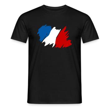Frankreich Französische Fahne Franzose France Deko - Männer T-Shirt - Schwarz - Vorne - AI Model Male 178 light (178cm)