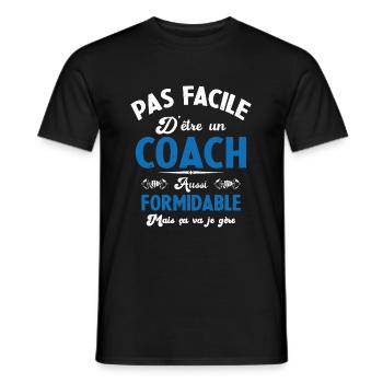 Coach Formidable Idée Cadeau Entraîneur Drôle - T-shirt homme - noir - Devant - AI Model Male 178 light (178cm)