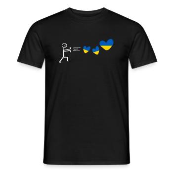 ukraine love kiew krim flagge herz valentin ukrain - Männer T-Shirt - Schwarz - Vorne - AI Model Male 178 light (178cm)