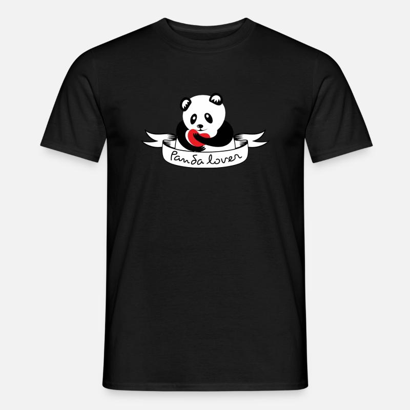 Ich liebe Panda - Männer T-Shirt - Schwarz