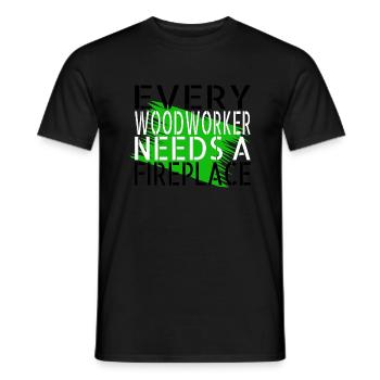 funny woodworking daddesign tree feller geek - Männer T-Shirt - Schwarz - Vorne - AI Model Male 178 light (178cm)
