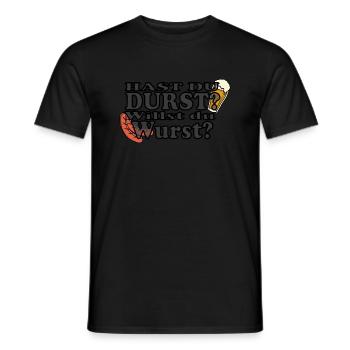 Hast Du Durst Willst Du Wurst - Männer T-Shirt - Schwarz - Vorne - AI Model Male 178 light (178cm)