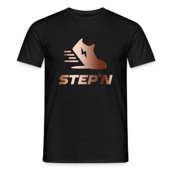 Step'n Pink Gold, lauf und gewinne - Männer T-Shirt - Schwarz - Vorne - AI Model Male 178 light (178cm)