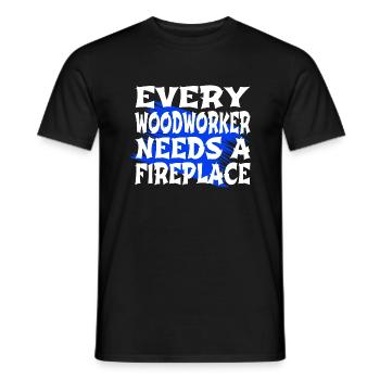 emploi ébéniste syndicat charpentier tshirts papa - T-shirt homme - noir - Devant - AI Model Male 178 light (178cm)