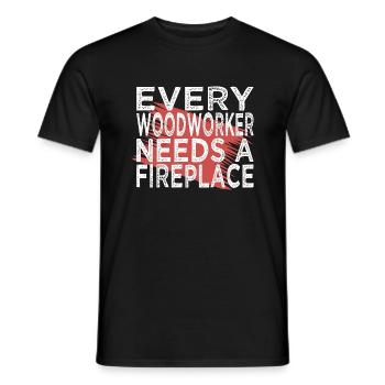 drôle de charpentier bûcheron casque de sécurité - T-shirt homme - noir - Devant - AI Model Male 178 light (178cm)
