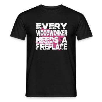 menuiserie funshirt permet de jouer aux tshirts de charpentier - T-shirt homme - noir - Devant - AI Model Male 178 light (178cm)
