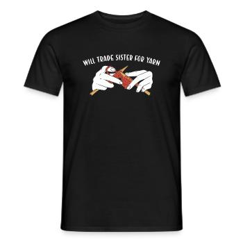 Échangera sa sœur contre du tricot de fil - T-shirt homme - noir - Devant - AI Model Male 178 light (178cm)